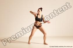 Underwear Martial art Woman White Moving poses Average long colored Dynamic poses Academic